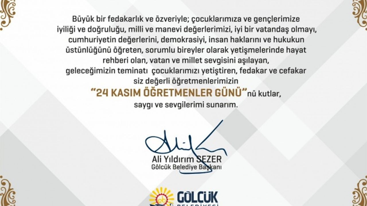 Başkan Sezer’den öğretmenlere tebrik kartı sürprizi