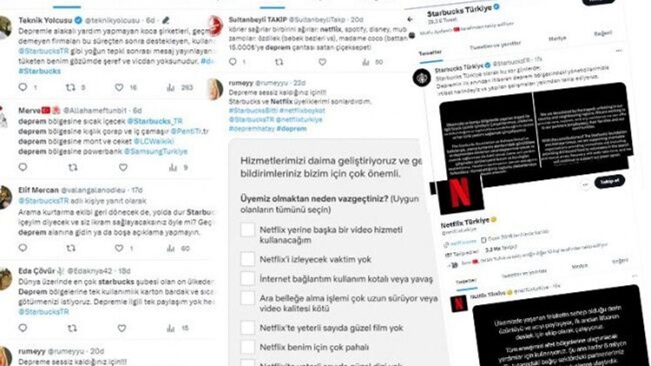 Netflix, Disney ve Starbucks’tan yoğun tepki sonrası deprem açıklaması!