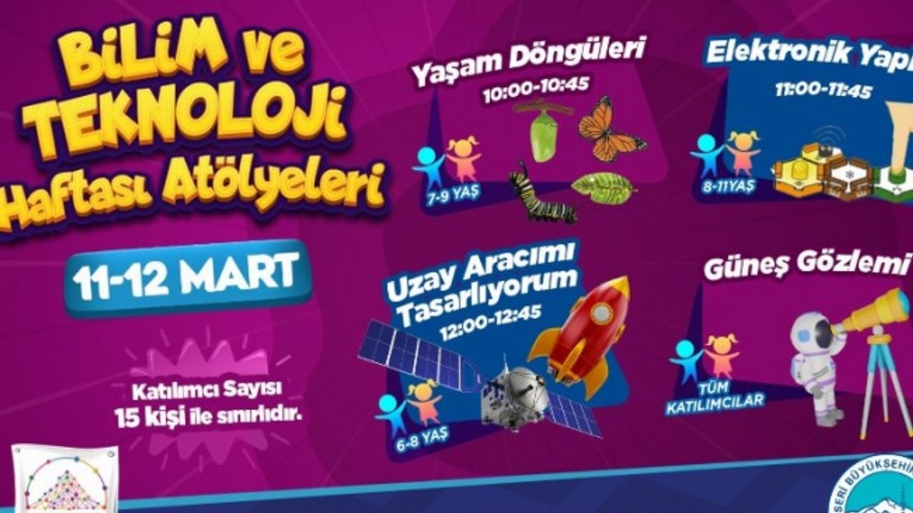 Kayseri Bilim merkezinde atölye için kayıt zamanı