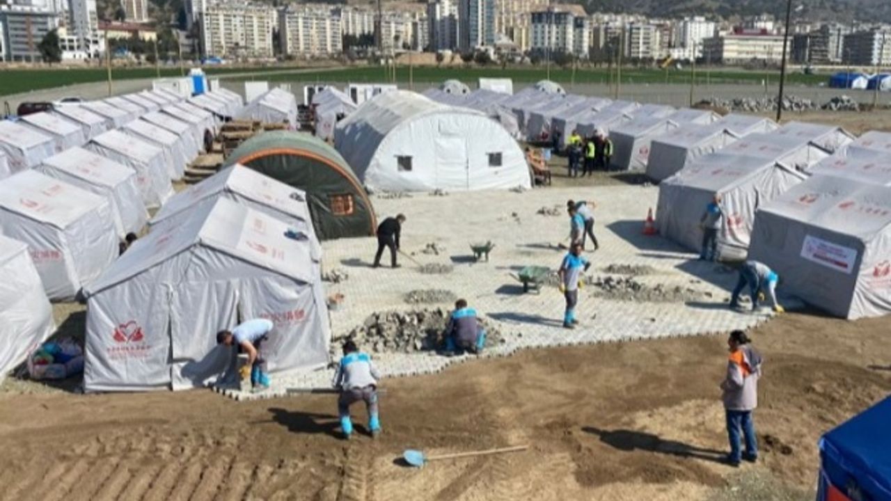 Kayseri Melikgazi'den deprem bölgesinde alt yapı çalışması