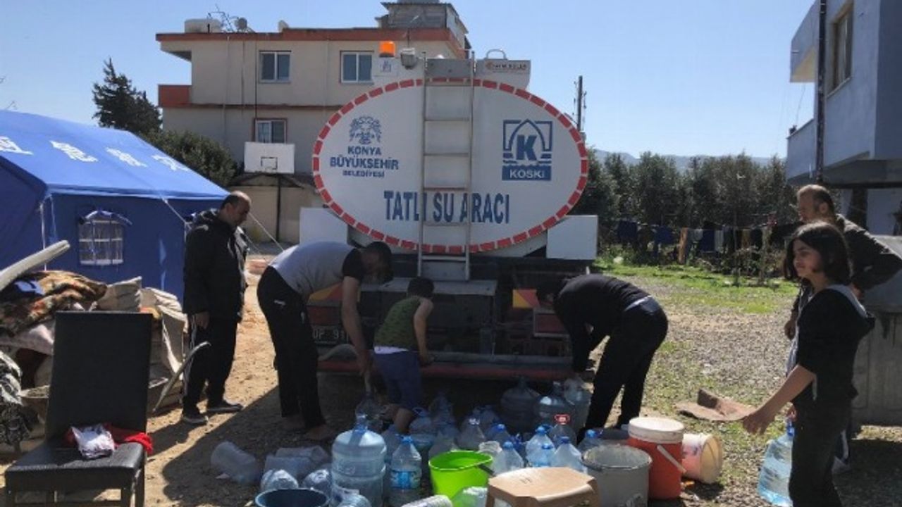 Konya Hatay'da temiz su ihtiyacını gideriyor