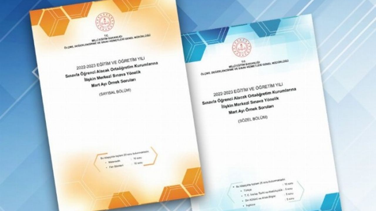 LGS Mart ayı örnek soru kitapçığı yayımlandı