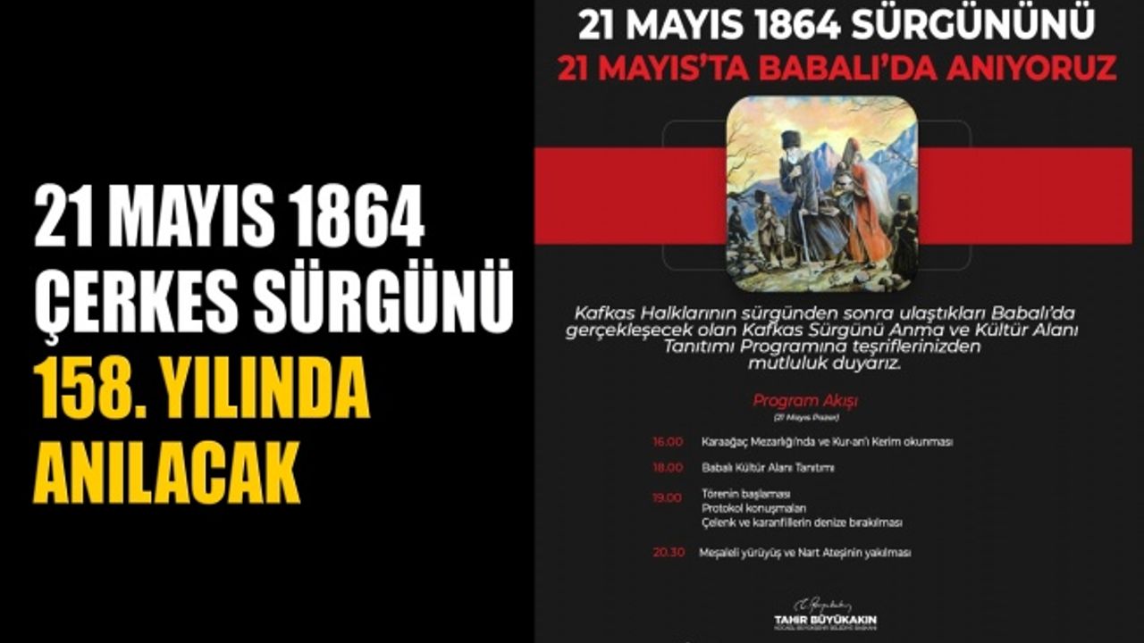21 Mayıs 1864 Çerkes Sürgünü 158. yılında anılacak