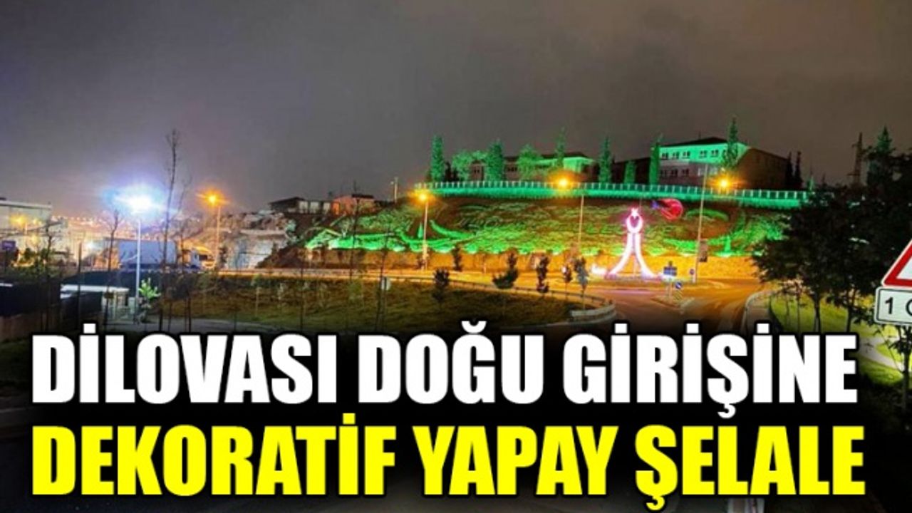 Dilovası doğu girişine dekoratif yapay şelale