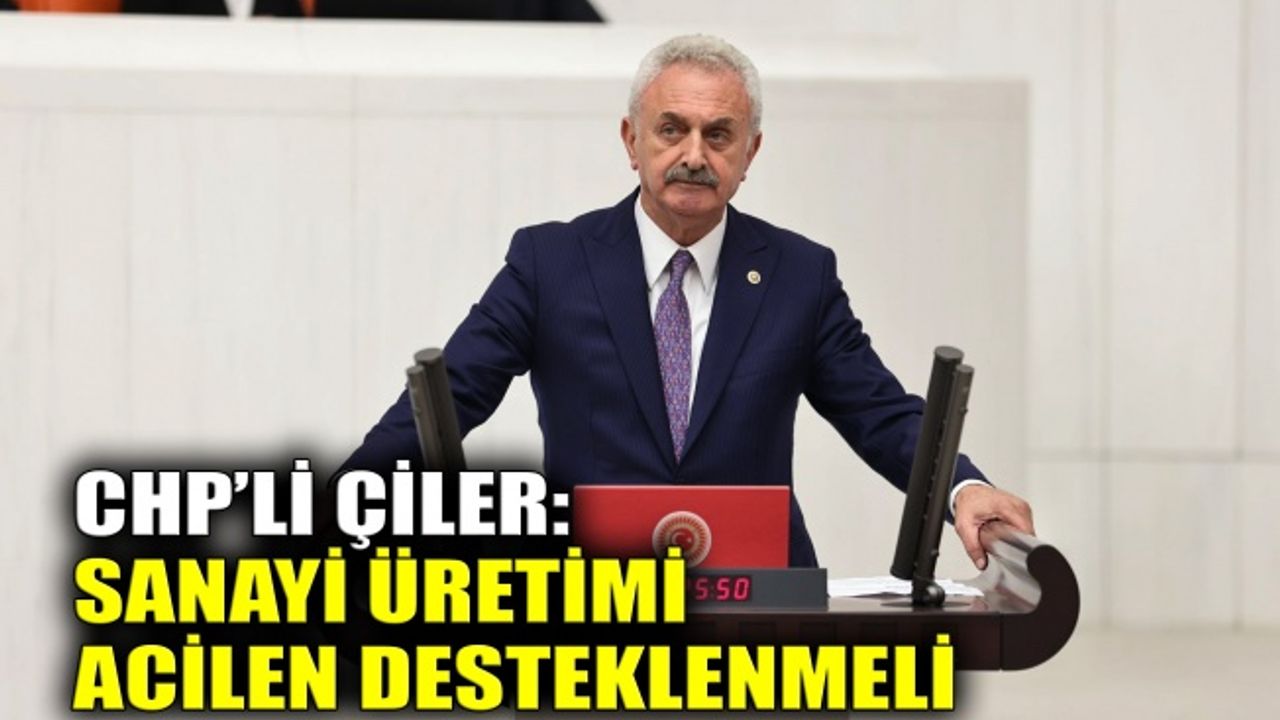 CHP’li Çiler: Sanayi üretimi acilen desteklenmeli