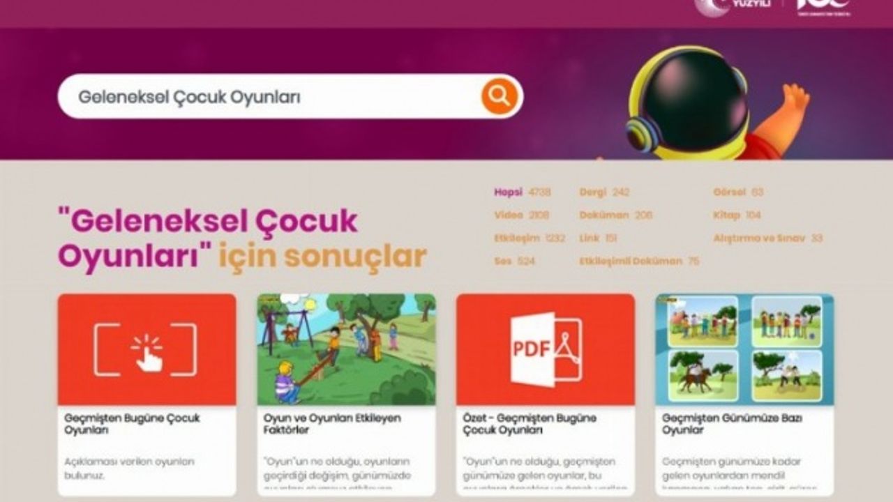 Yüz yüze 100 Çocuk Oyunu EBA'ya yüklendi