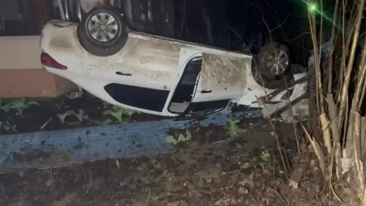 Düzce'de alkollü sürücünün kullandığı araç takla atarak durabildi!