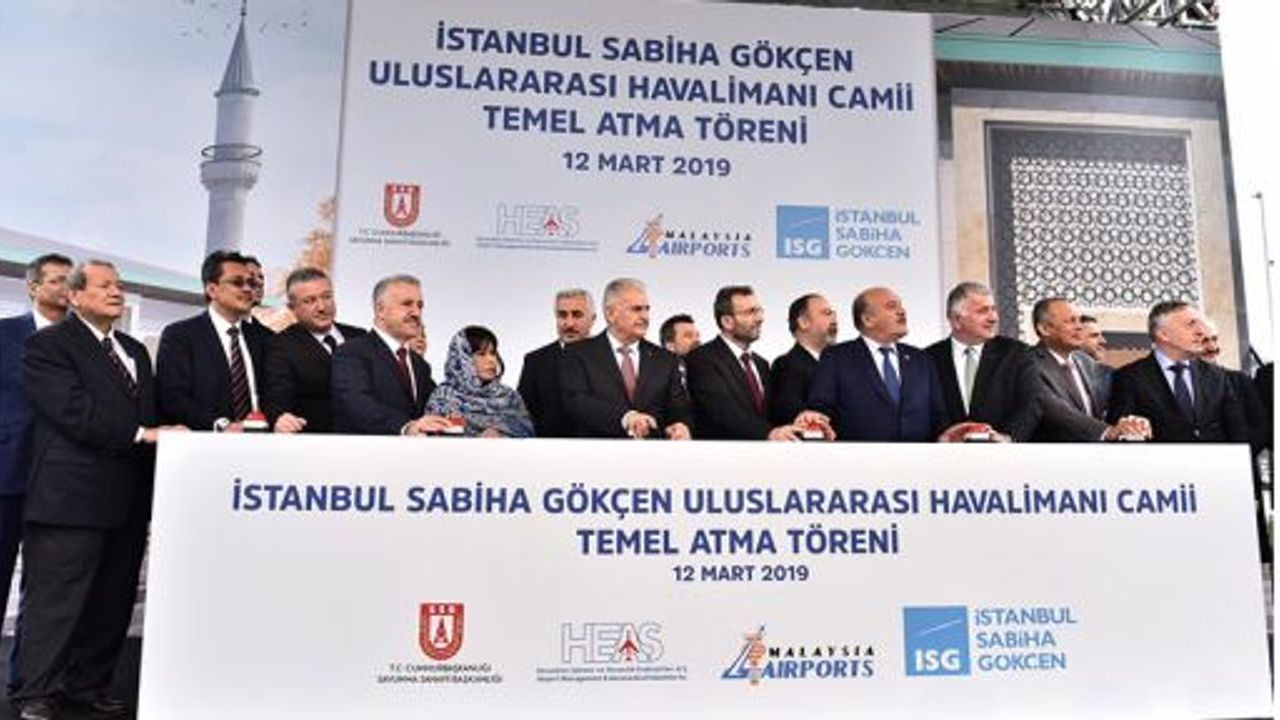 Sabiha Gökçen Havalimanı 2 bin 800 kişi kapasiteli caminin temeli atıldı
