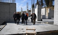 Vali İlhami Aktaş, AFAD il hizmet binası inşaatında incelemelerde bulundu