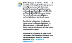 Dip çamuru temizliğine devletin zirvesinden teşekkür