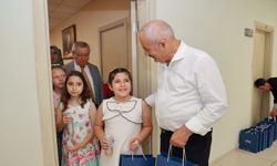 Minik öğrencilerden başkan Büyükgöz’e ziyaret
