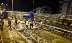 Eskihisar Feribot Yolu Alt Geçidi’nde gece mesaisi