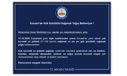 Kocaeli’de gök gürültülü sağanak yağış bekleniyor !