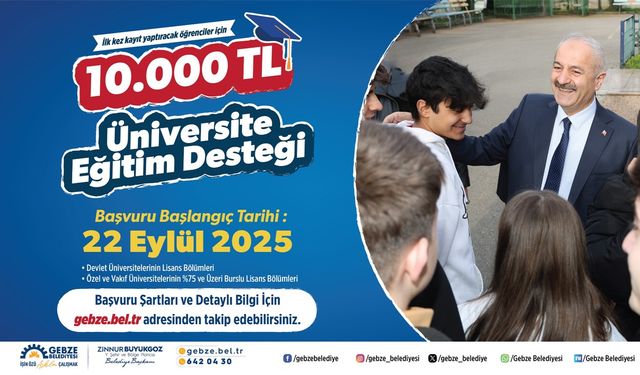 Gebze Belediyesi’nden öğrencilere müjde