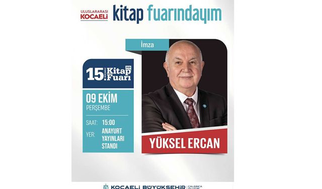 Yüksel Ercan, Kocaeli Kitap Fuarı’nda kitaplarını imzalayacak