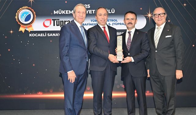 Tüpraş’a Kocaeli Sanayi Odası’ndan ‘Sürdürülebilirlikte Mükemmeliyet’ ödülü
