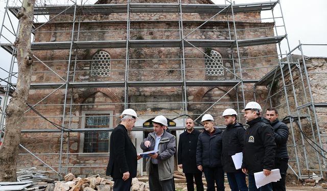 Başkan Büyükgöz, tarihi Çarşı Hamamı restorasyonunu yerinde inceledi