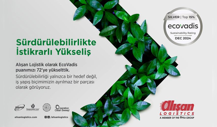 ALIŞAN LOJİSTİK EcoVadis puanını yükselterek Gümüş Madalya’nın sahibi oldu