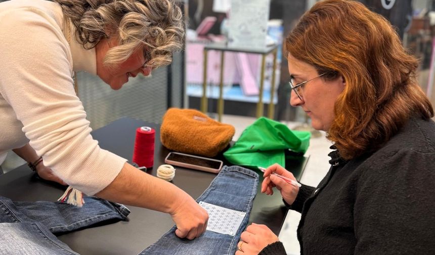 Japon tekniği ile nakış fikirlerini keşfettiler