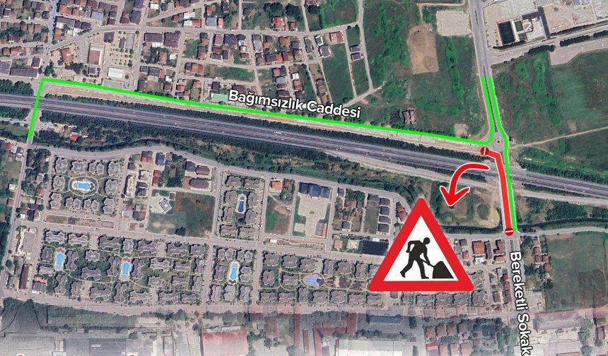 Çalışma süresince cadde trafiğe kapalı kalacak