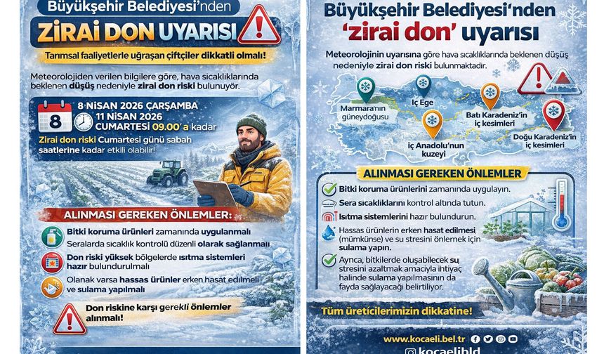 Üreticilere zirai don uyarısı