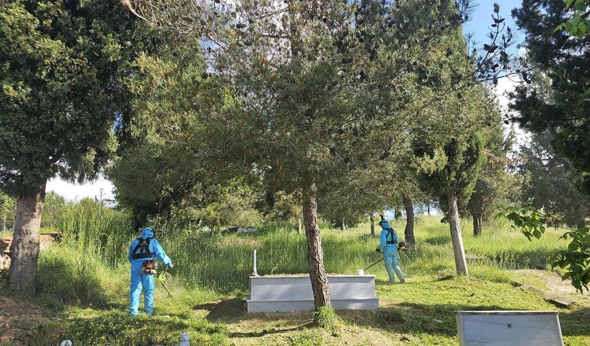 Bayram hazırlığında mezarlıklara özel bakım