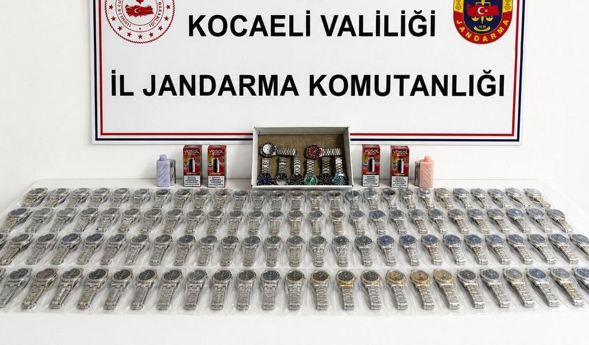 Dilovası’nda ünlü markalara ait 4.5 milyon TL değerinde 281 adet sahte kol saati ele geçirildi