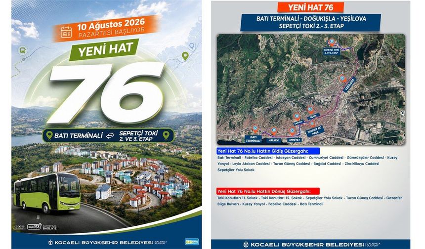 Sepetçi TOKİ’nin ulaşımına Hat 76 çözümü