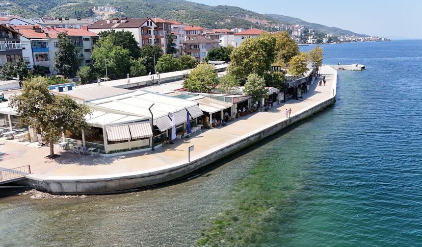Değirmendere sahili dalga kırıcı setle güçlendirildi