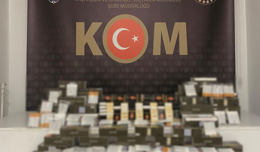 2 iş yerinde yapılan aramalarda 21.500 adet makaron ele geçirildi