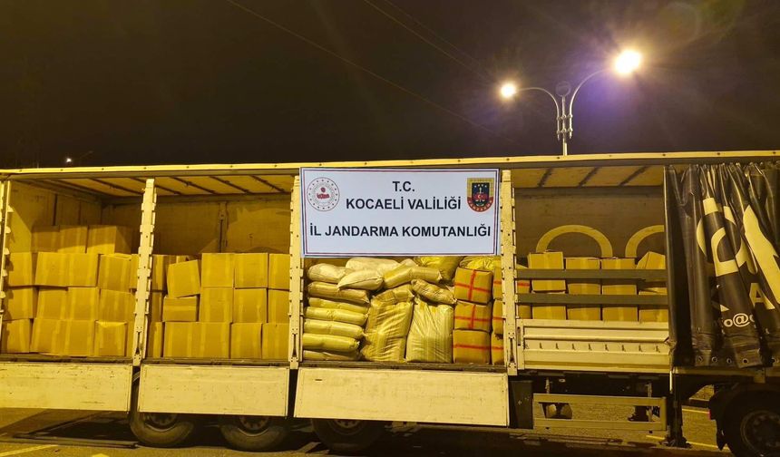Kocaeli Jandarması 7 milyon TL değerinde kıyılmış tütün ele geçirdi