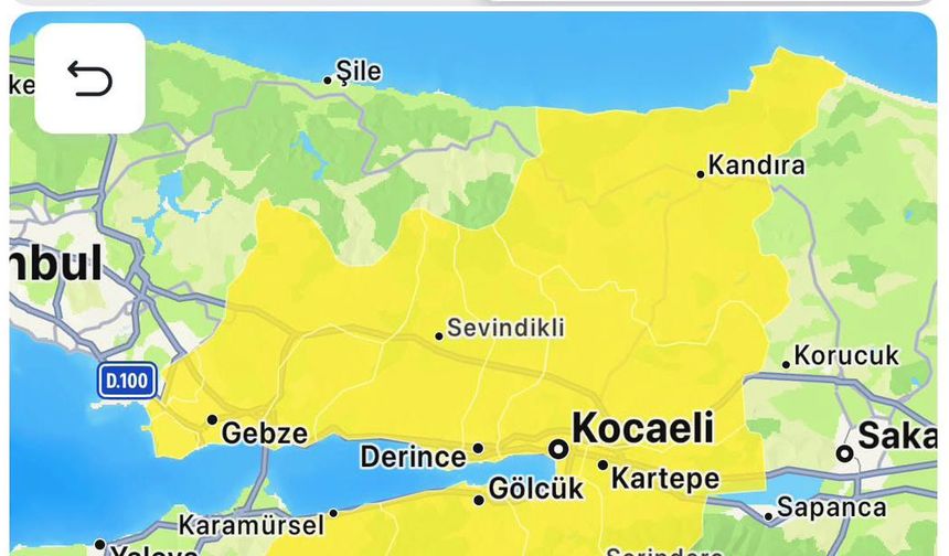 Kocaeli'de sağanak ve gök gürültülü sağanak yağışlara dikkat!